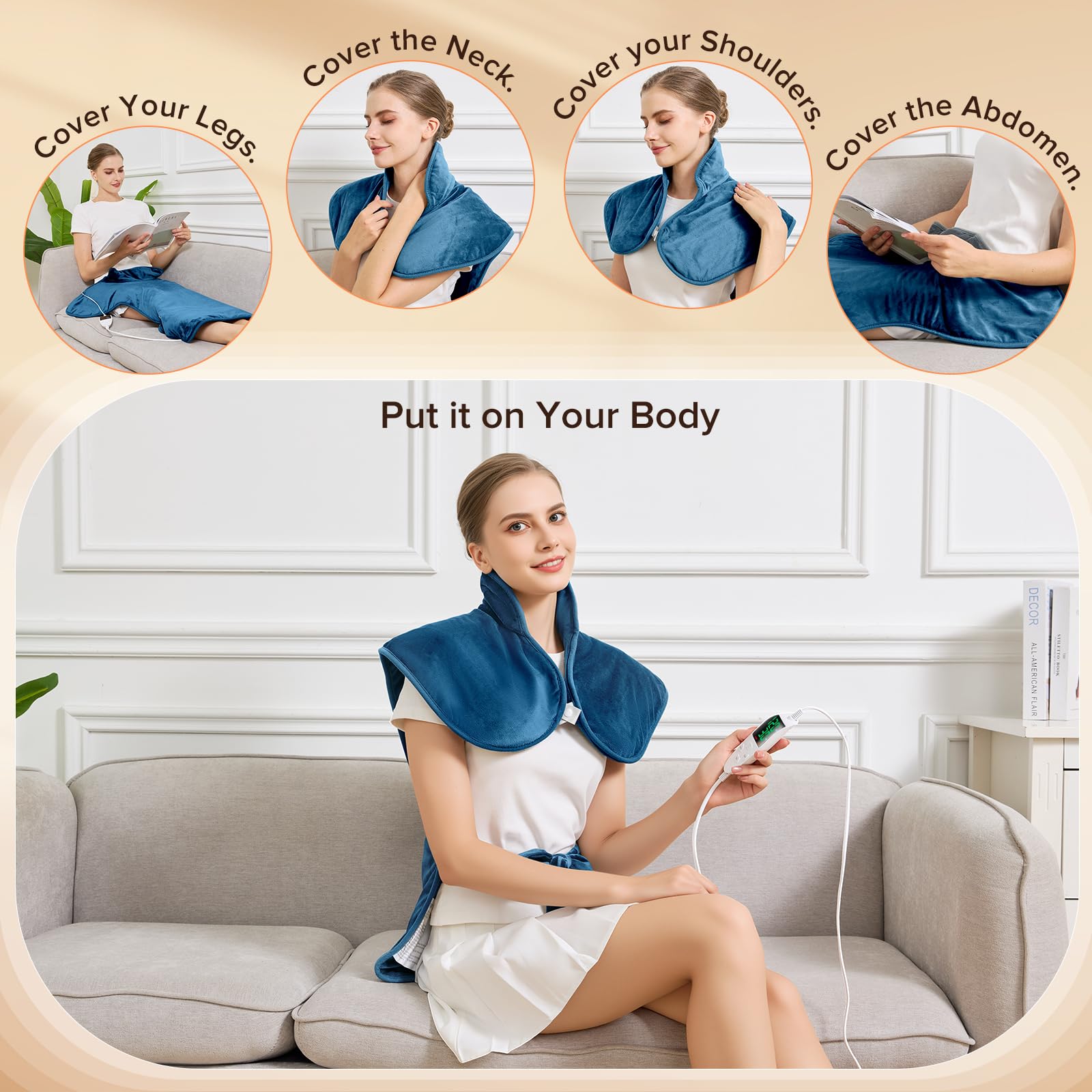 XIAOTONG wrap-around design with straps keeps heat in place during movement.