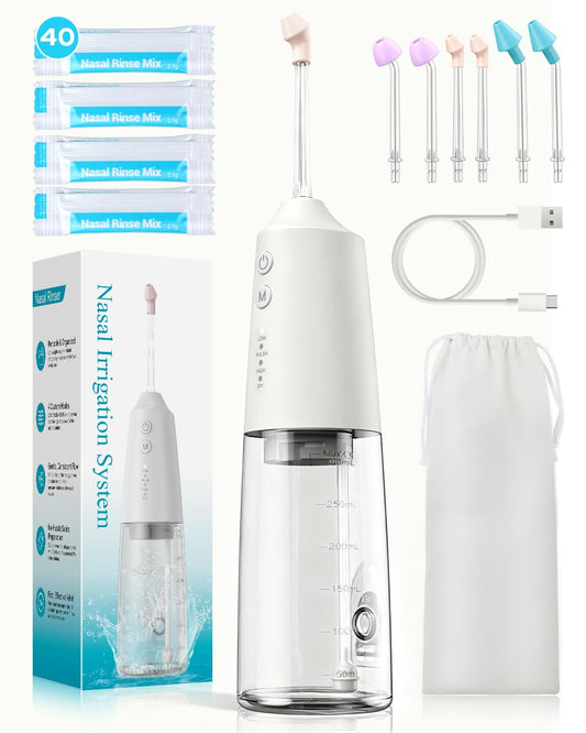 XIENORTINM nasal irrigation system front view with 300ml tank for easy nasal care