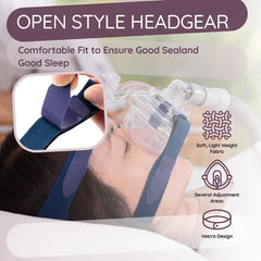 Ximoon Quattro Air headgear side-flex design allows easy, adjustable fit.