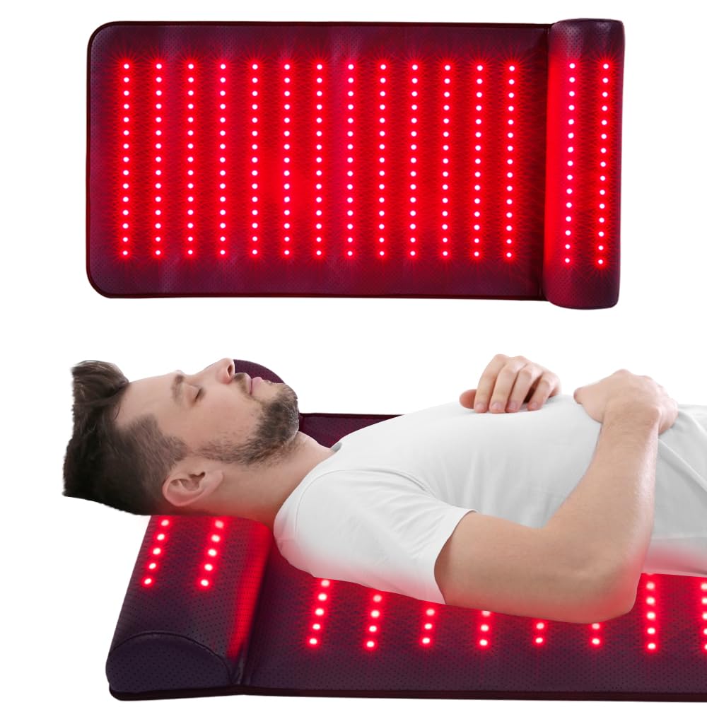 Xinheyie red light mat with 850nm near infrared for deeper muscle relaxation.