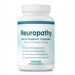 XIOEGSKE Neuropathy Supplement bottle front shows vegan formula for nerve comfort.