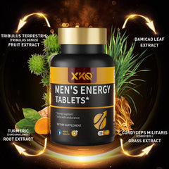XKQ Men's Vitality packaging box emphasizing quality and testing.