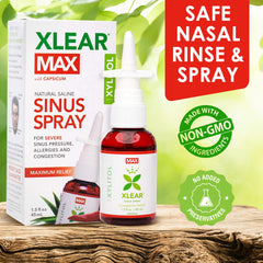 Xlear MAX nasal spray pump in action for easy, measured dosing