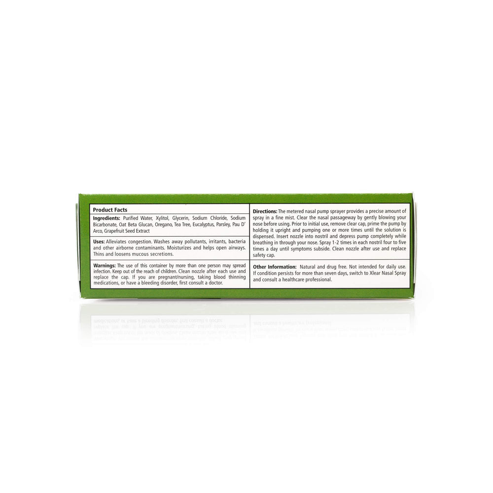 Xlear Rescue ingredients label highlighting herbal components.