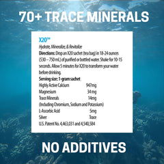 Xooma X2O alkaline water for balanced pH and refreshed energy.
