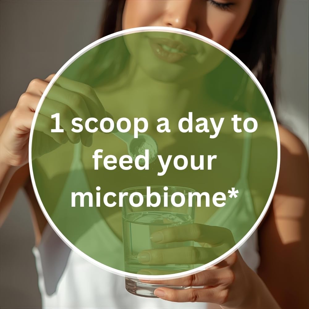 Xooma Xiome365 scoop beside tin demonstrates quick probiotic-rich drink prep.