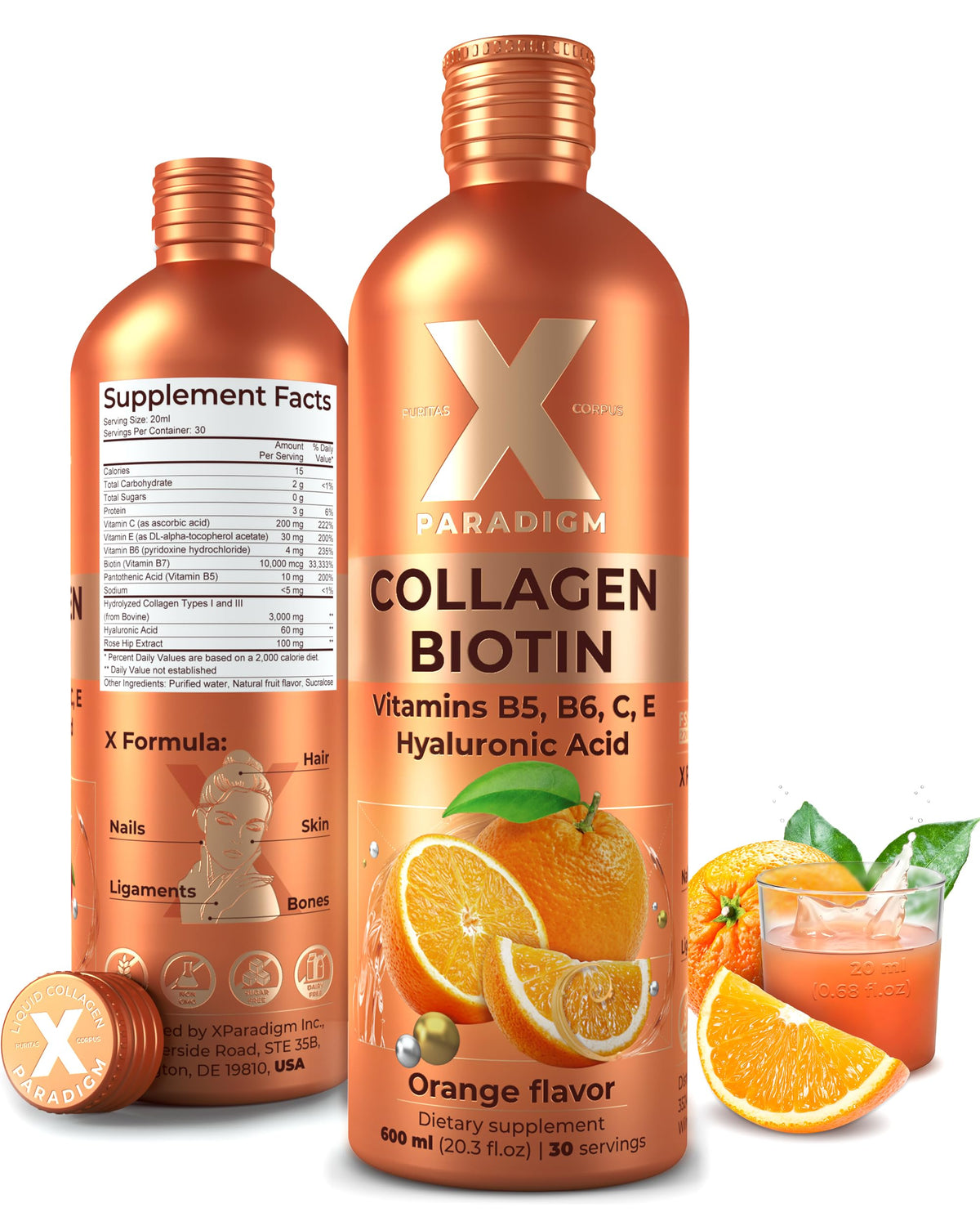 XParadigm Puritas Corpus liquid collagen bottle ready for daily use.