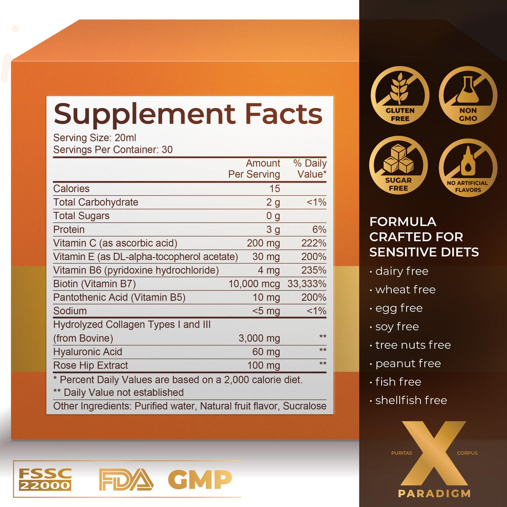 XParadigm Puritas Corpus biotin-rich formula supports hair, skin and nails.