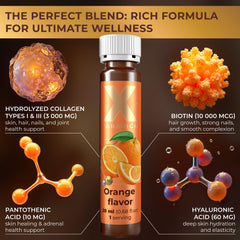 XParadigm Puritas Corpus pour shot highlighting orange flavor and convenience.