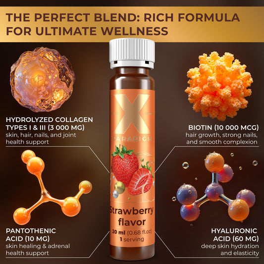 XParadigm Puritas Corpus pour-ready collagen shot for busy mornings and hydration