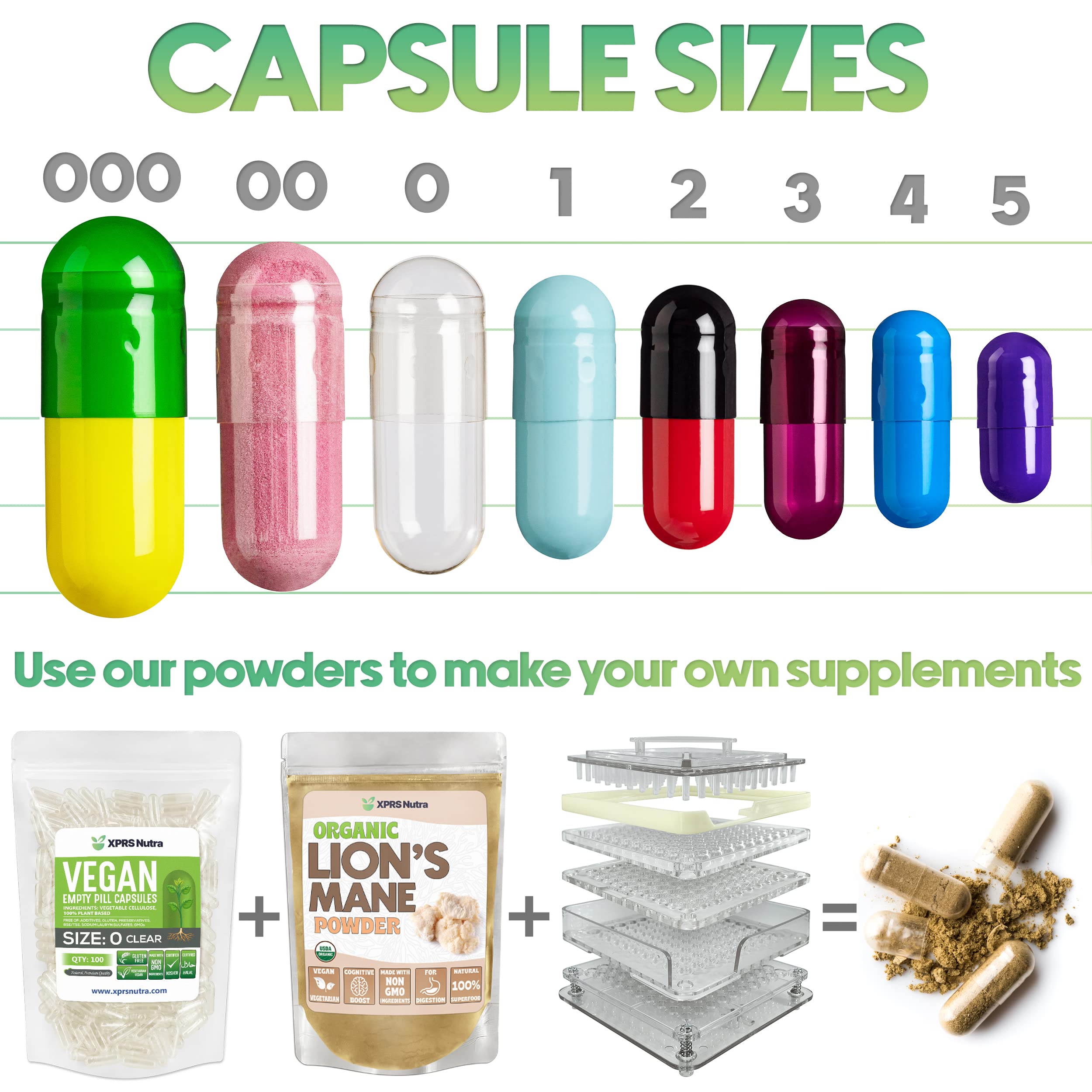XPRS Nutra 1000-count bulk veggie capsules, cost-effective storage solution.