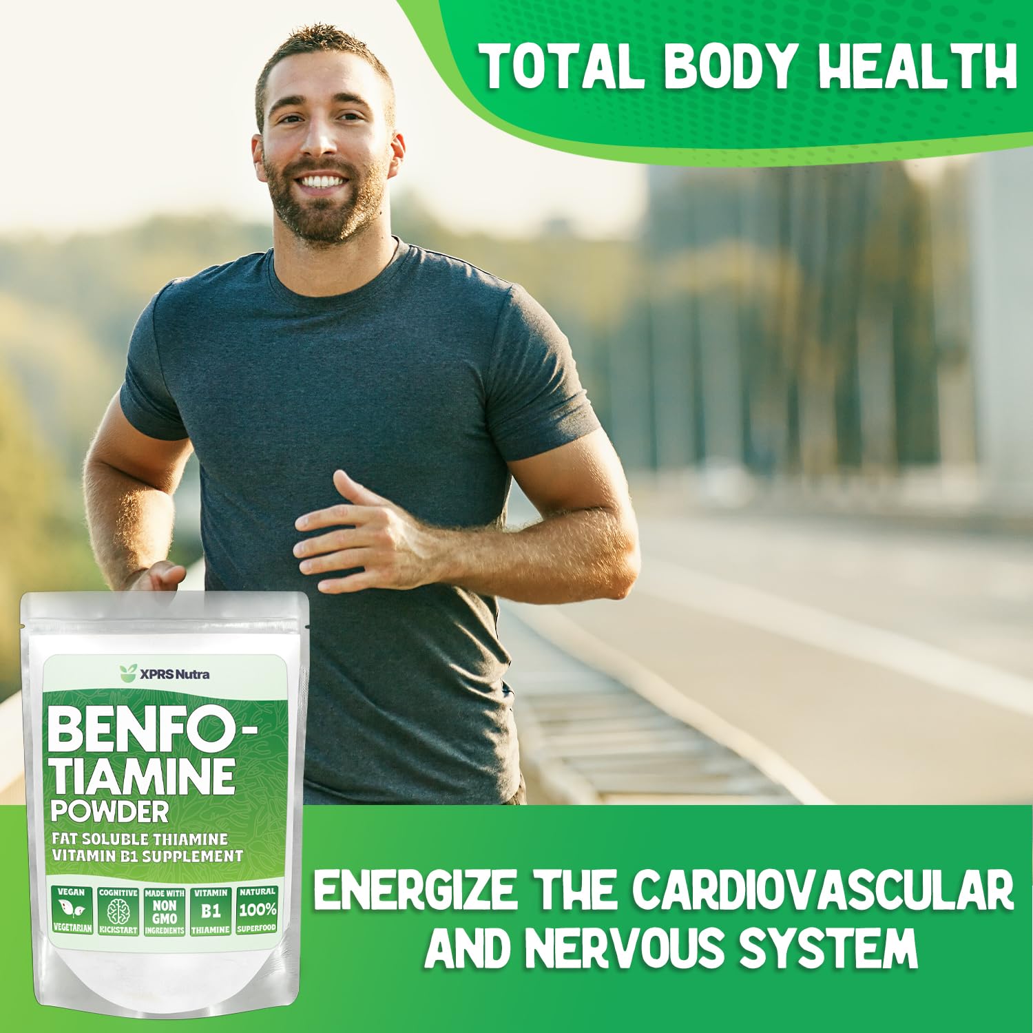 Benfotiamine liquid dissolving easily into a beverage for daily use.