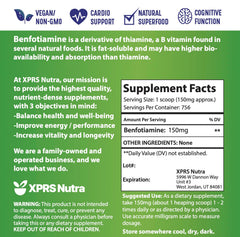 XPRS Nutra Benfotiamine powder ready for daily routine and focus support.