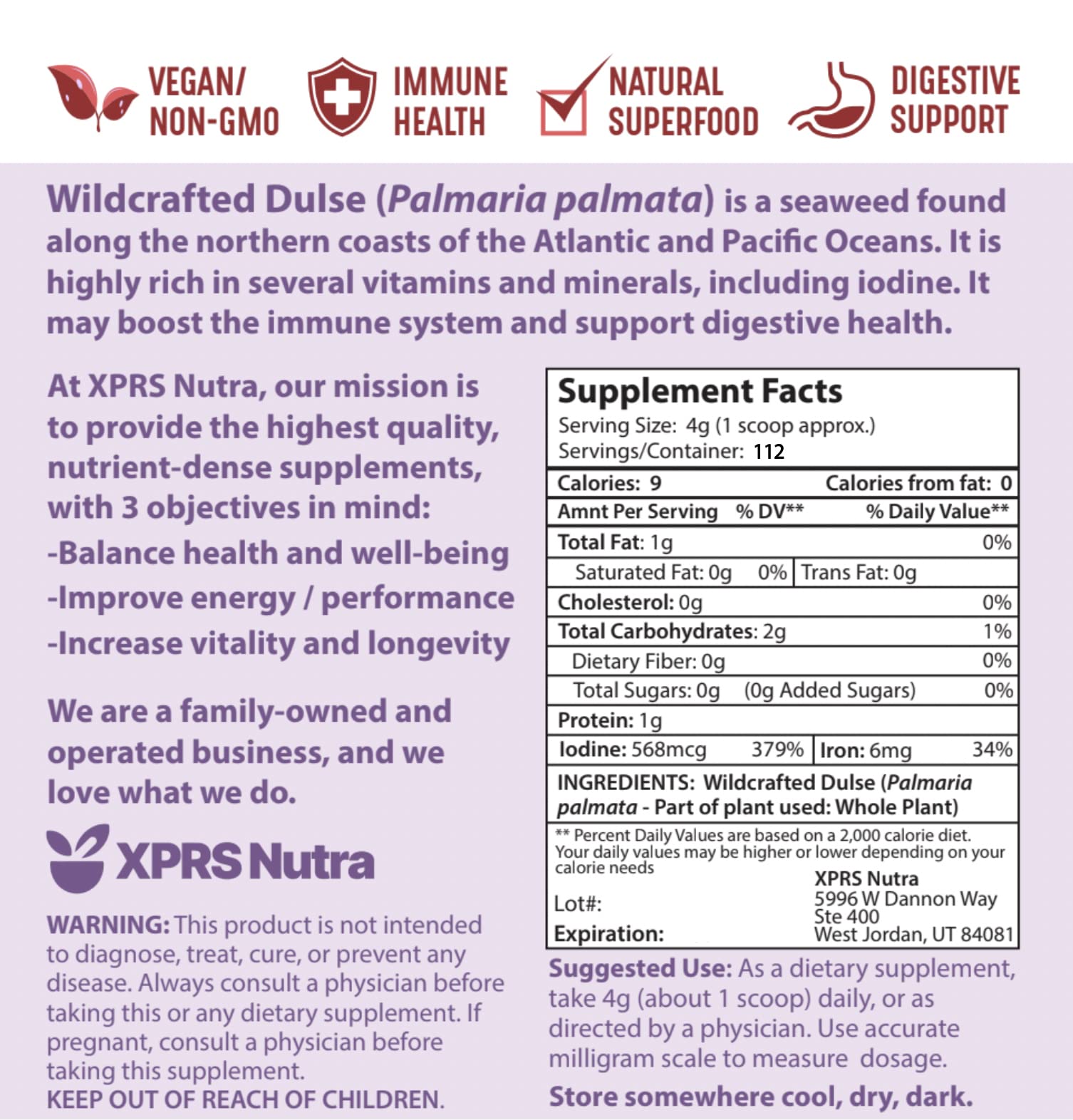 XPRS Nutra Dulse Powder measured for nutrient-rich soups and broths