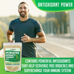 XPRS Nutra Horsetail powder mixing in shakes suggests easy integration into beverages.