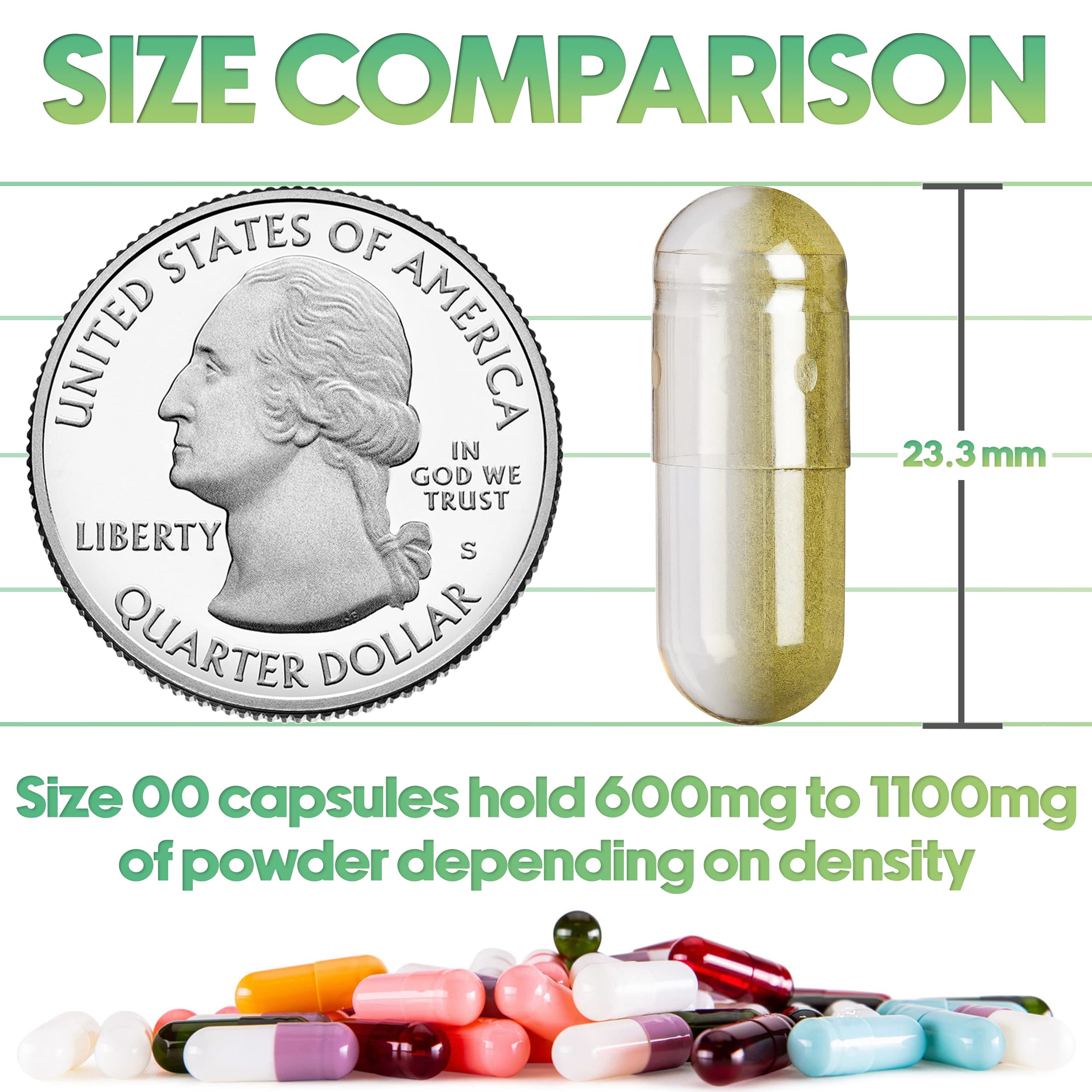 XPRS Nutra Size 00 empty capsules with click-shut lid prevent powder loss.