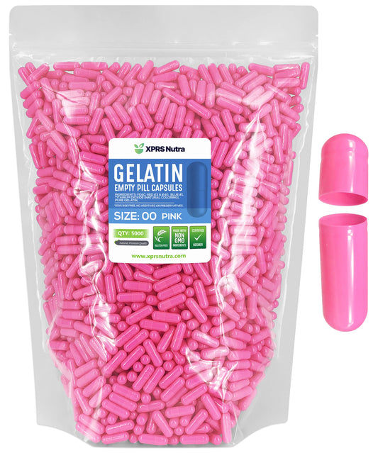 XPRS Nutra Size 00 pink capsules with transparent shell for precise manual filling