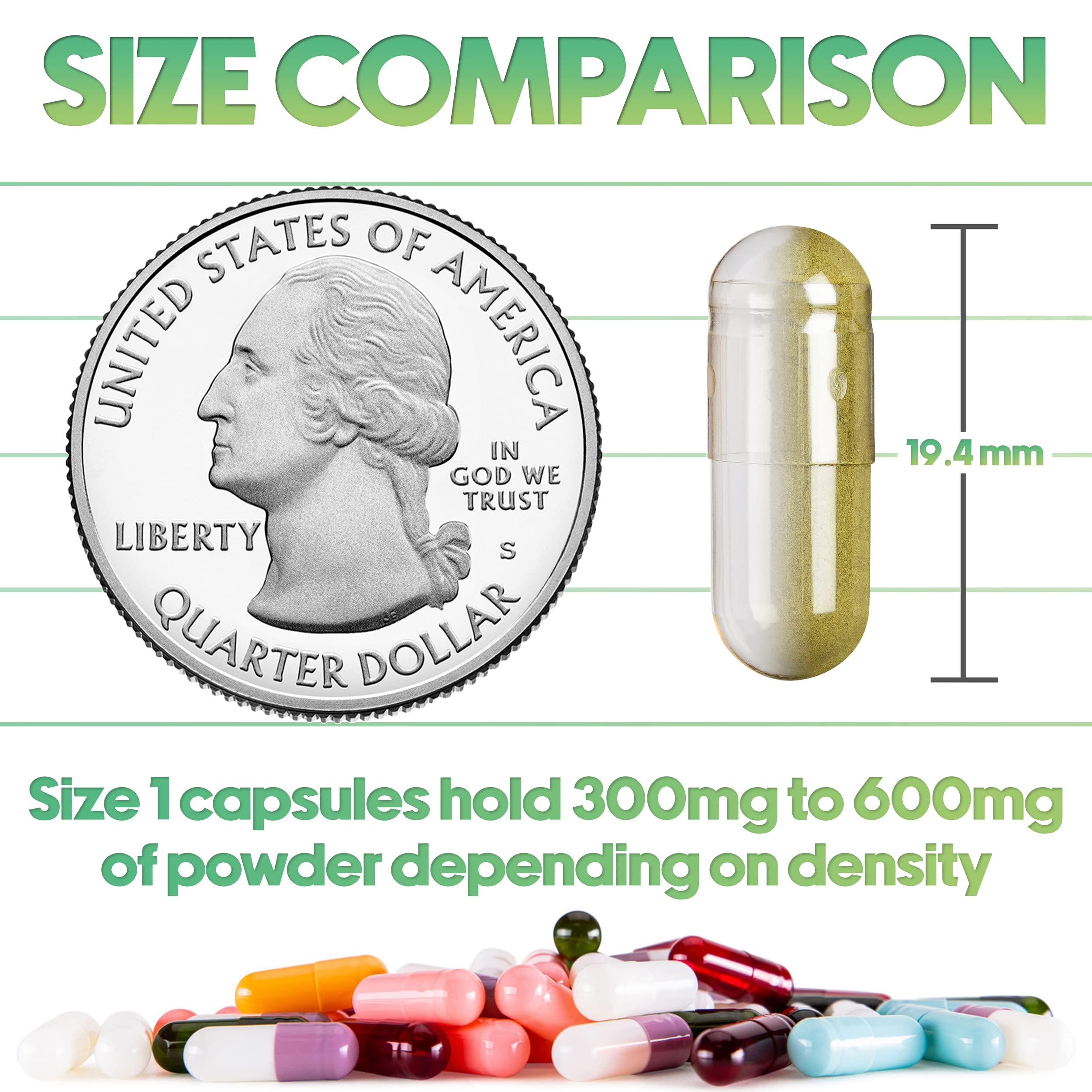 XPRS Nutra Size 1 capsules, easy manual filling for accurate measurements.