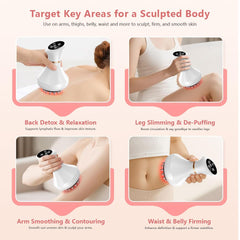 Xpudding massager side view showing cordless portability for daily use.