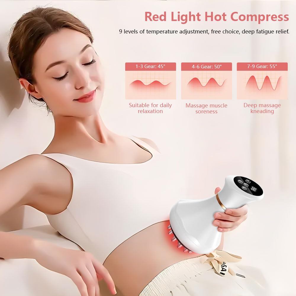 Xpudding massager on legs demonstrates potential cellulite-friendly use.