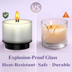 XQMI centered wooden wick close-up showing clean burn