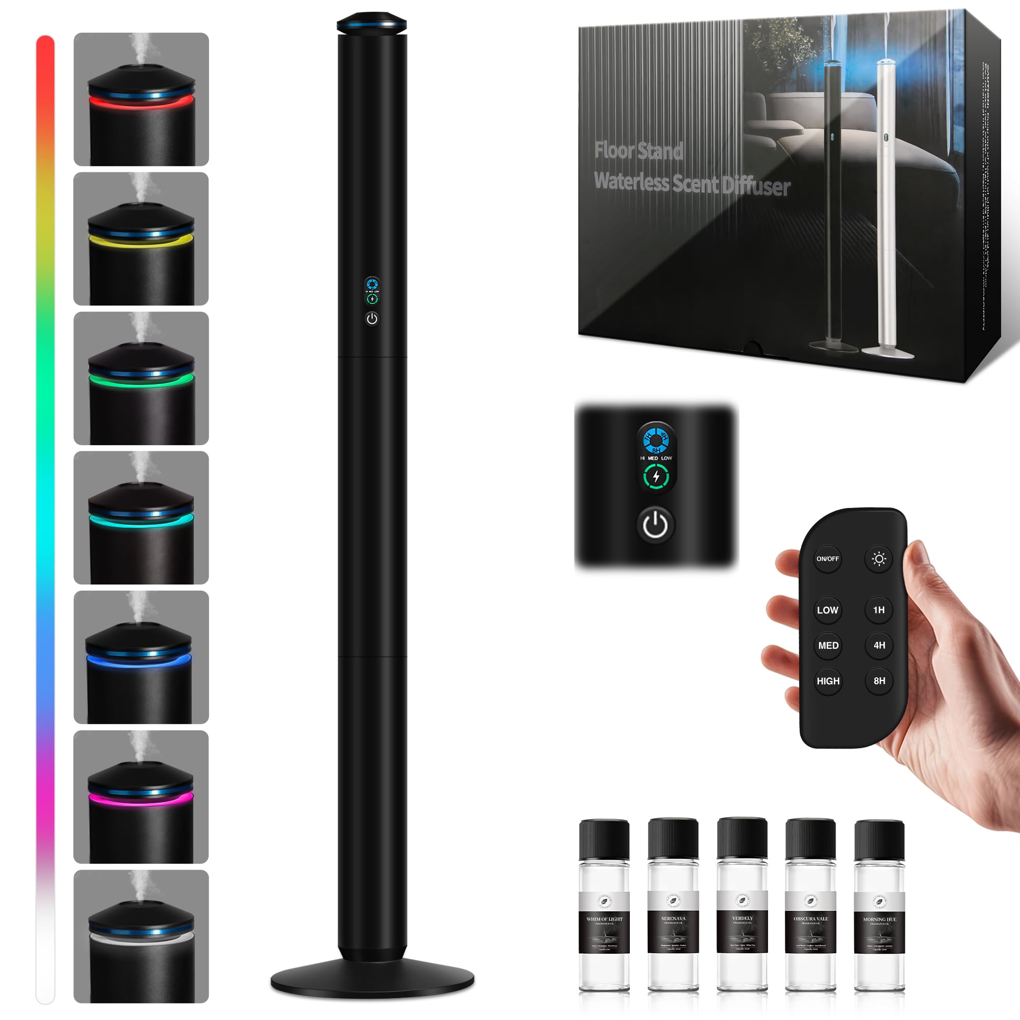 XspideM Waterless Diffuser Starter Kit front view showing luxury tower design for modern interiors
