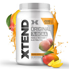Xtend Original BCAA Powder Mango Madness bottle for post-workout recovery