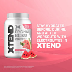 Xtend label close-up emphasizing sugar-free formula and 90 servings.