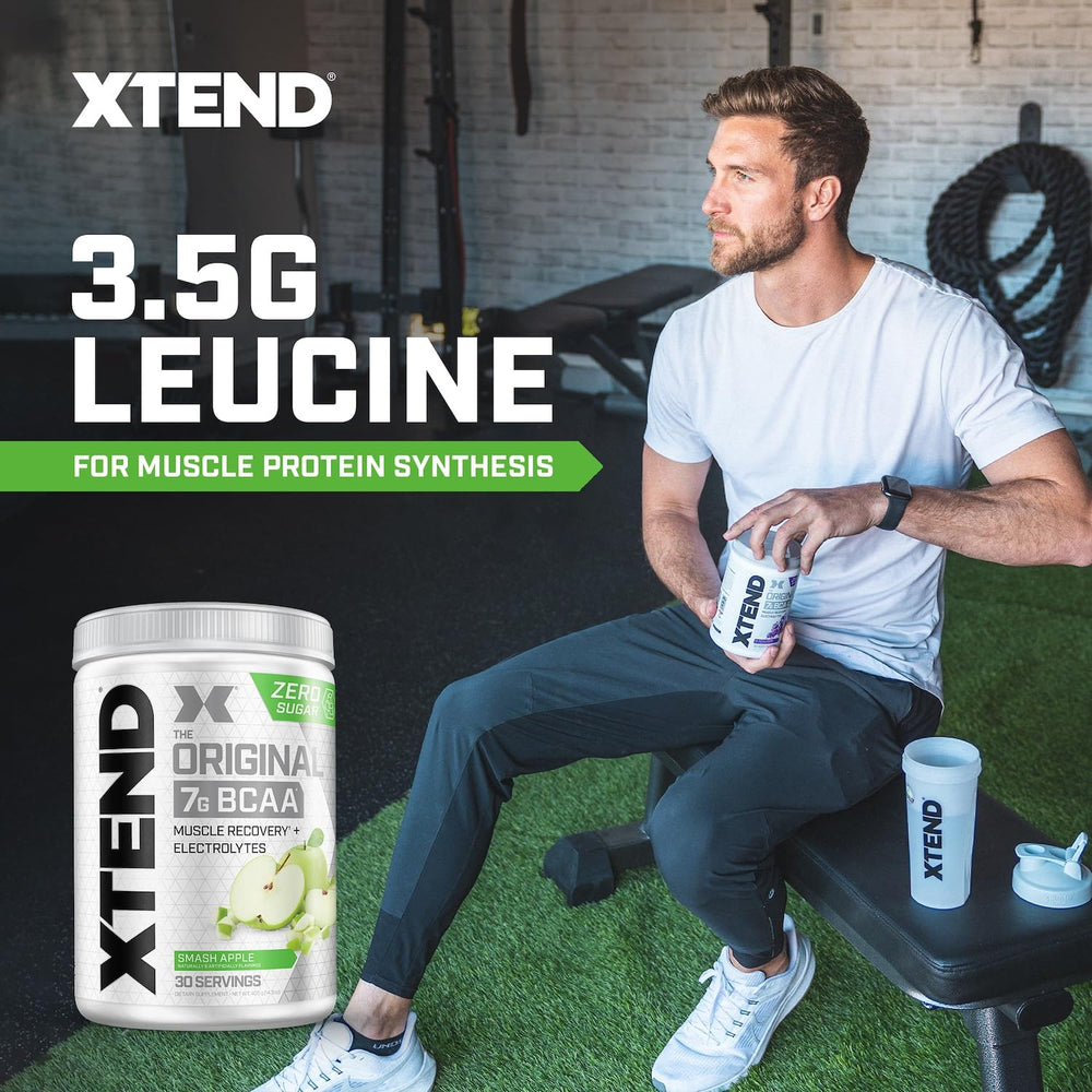 Glass with mixed Xtend powder highlights hydration during training.