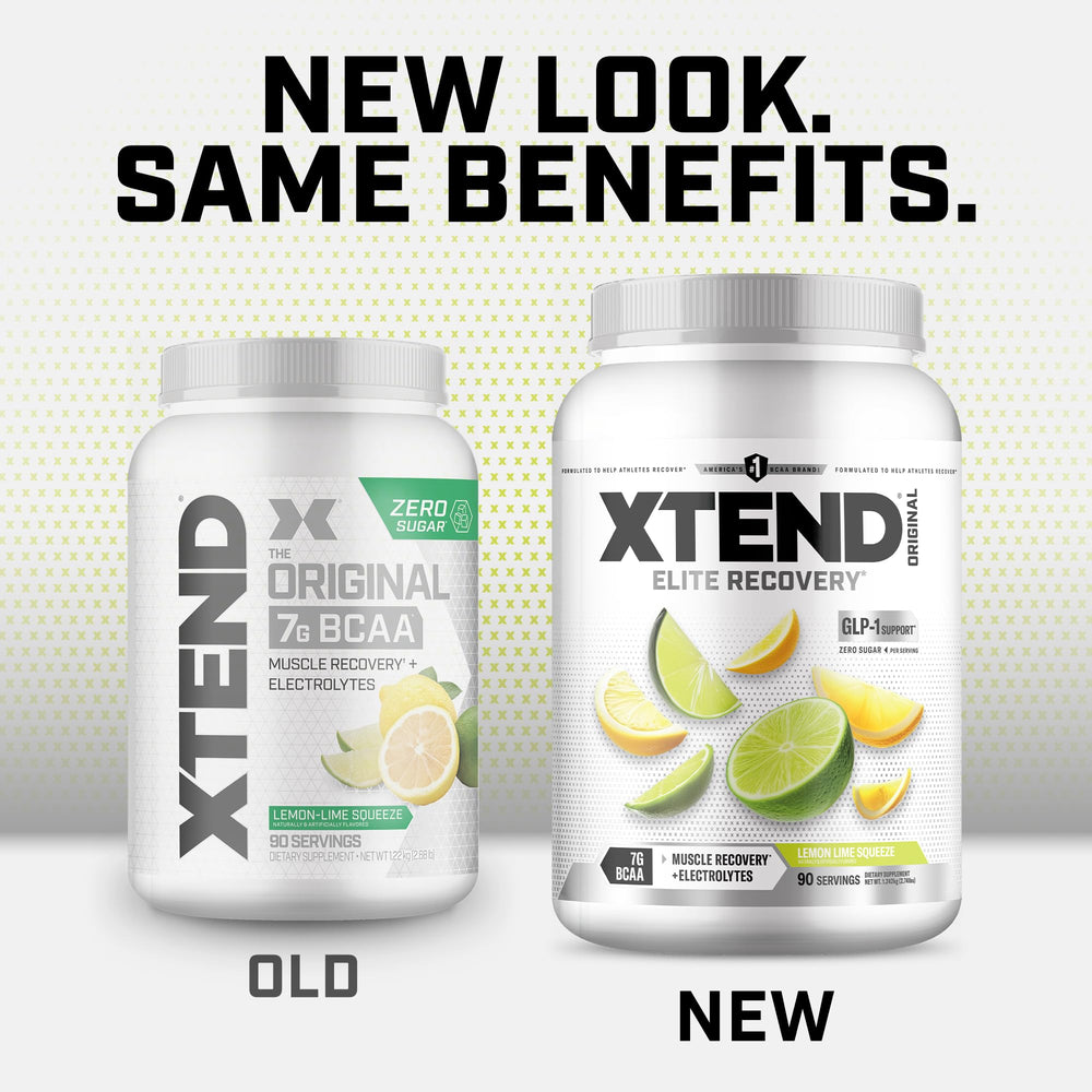 Xtend Original BCAA Powder features 2.5g L‑Glutamine for muscle recovery.