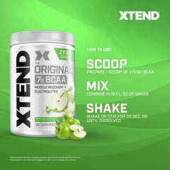 Gym scene featuring Xtend Original BCAA powder to emphasize performance support.