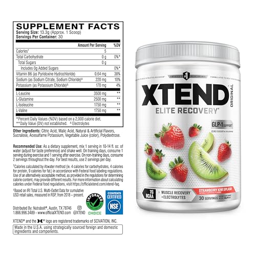 Measuring scoop of Xtend Original BCaa powder for precise pre-workout mixing.