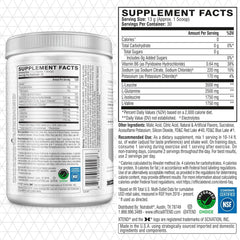 Xtend Original BCAA Powder bottle close-up highlighting 7g BCAAs for muscle recovery.