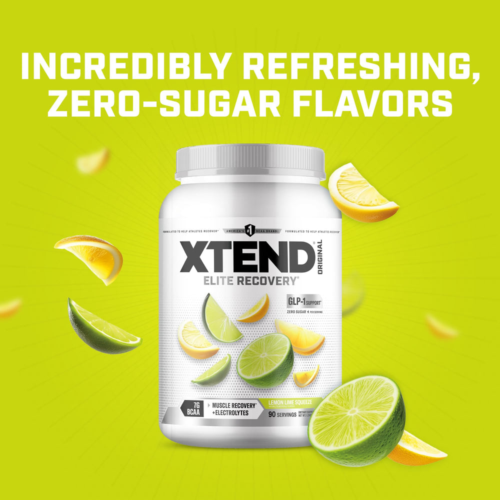 Xtend Original BCAA Powder packaging showing sugar‑free formula details.