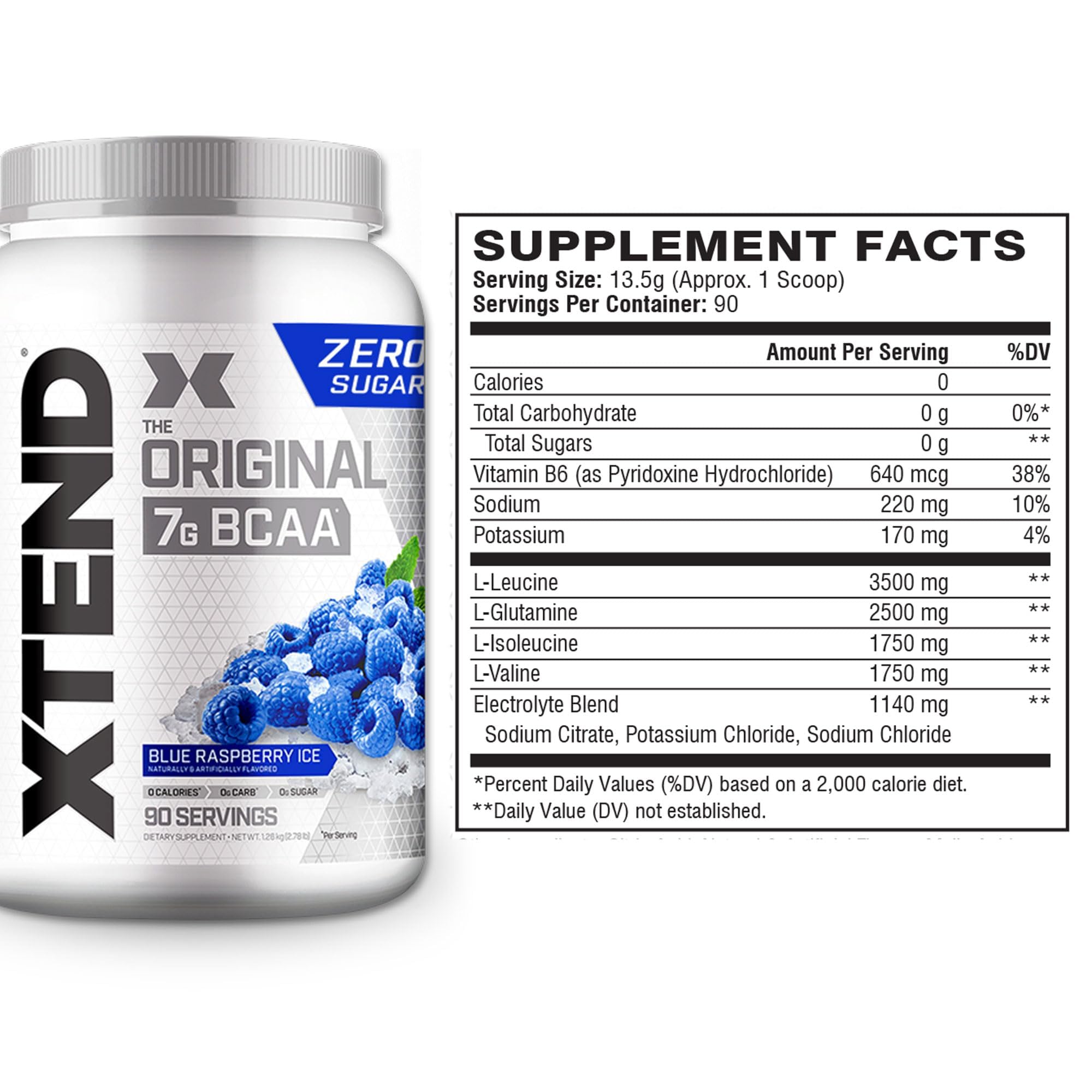 Xtend Original BCAAs pouring into a glass for hydration during workout.