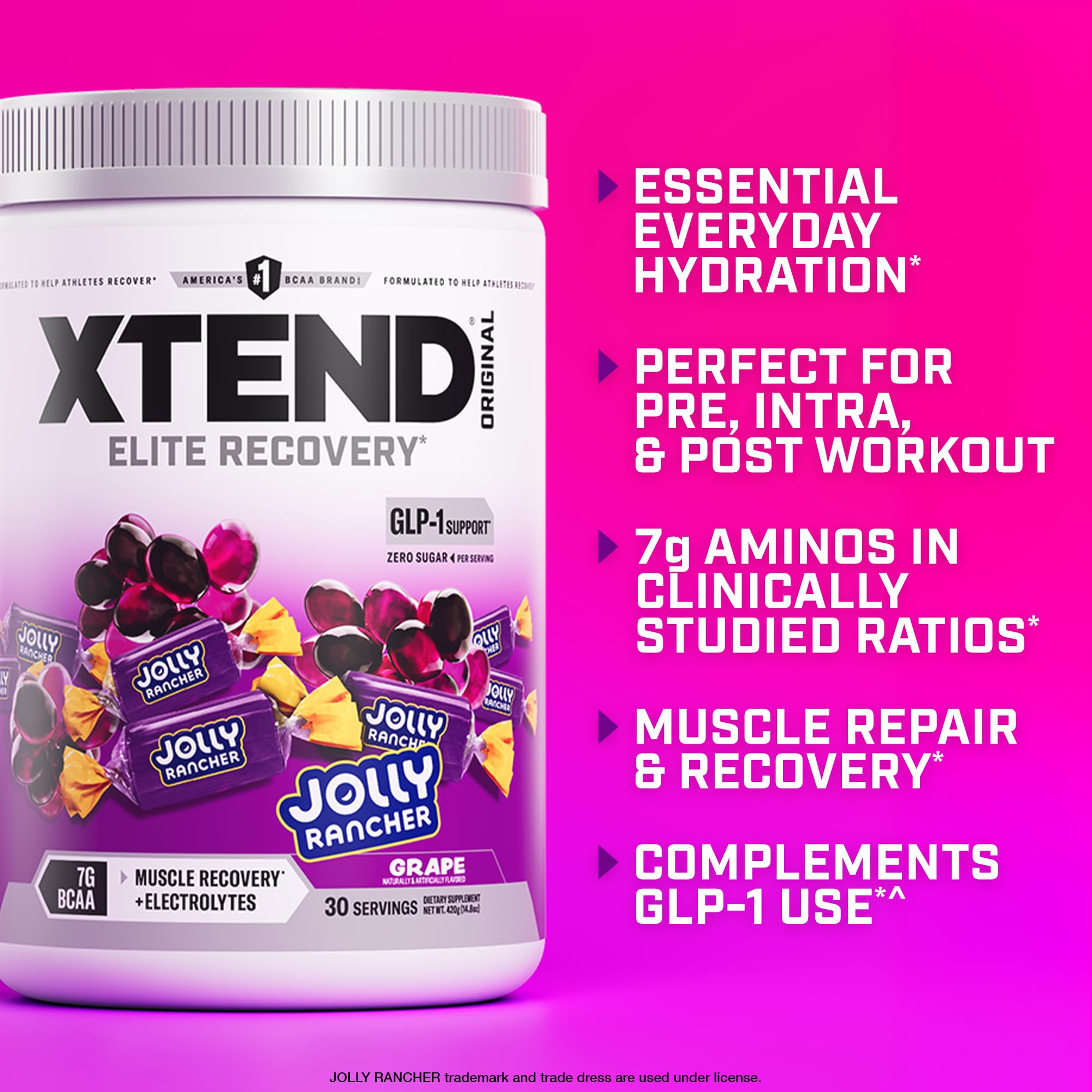 Xtend Original BCAA powder scoop and label for accurate dosing during workouts