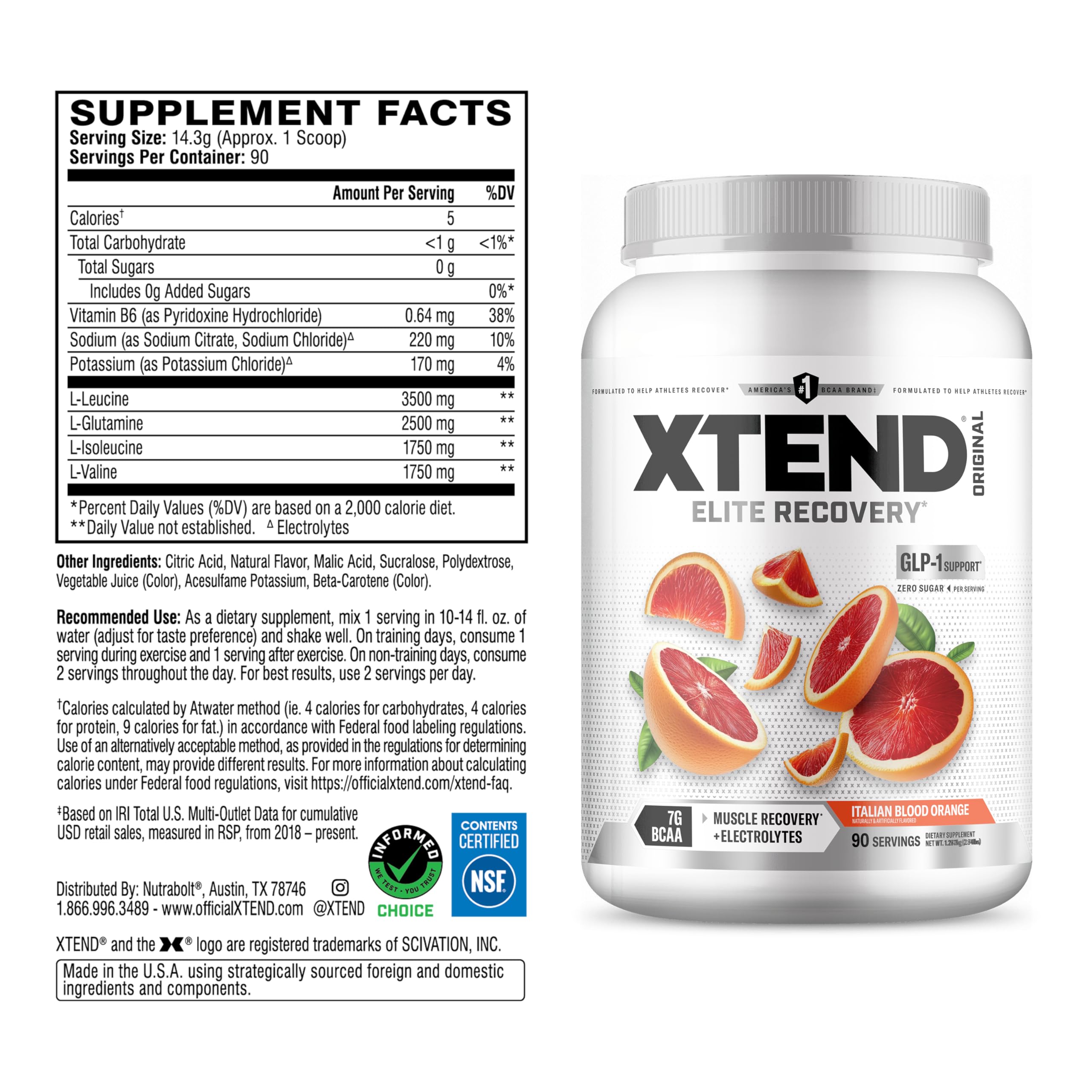 Scoop of Xtend BCAAs dissolving into a refreshing glass after training.