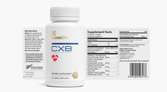 Xtendlife CX8 packaging box emphasizing eight premium ingredients.