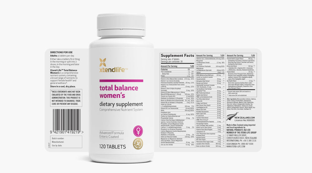 Xtendlife Total Balance bottle signaling bone and heart health support