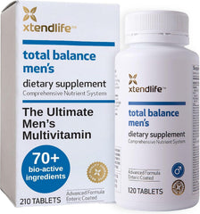 Xtendlife Total Balance bottle front showcases a daily immune and energy support multivitamin.