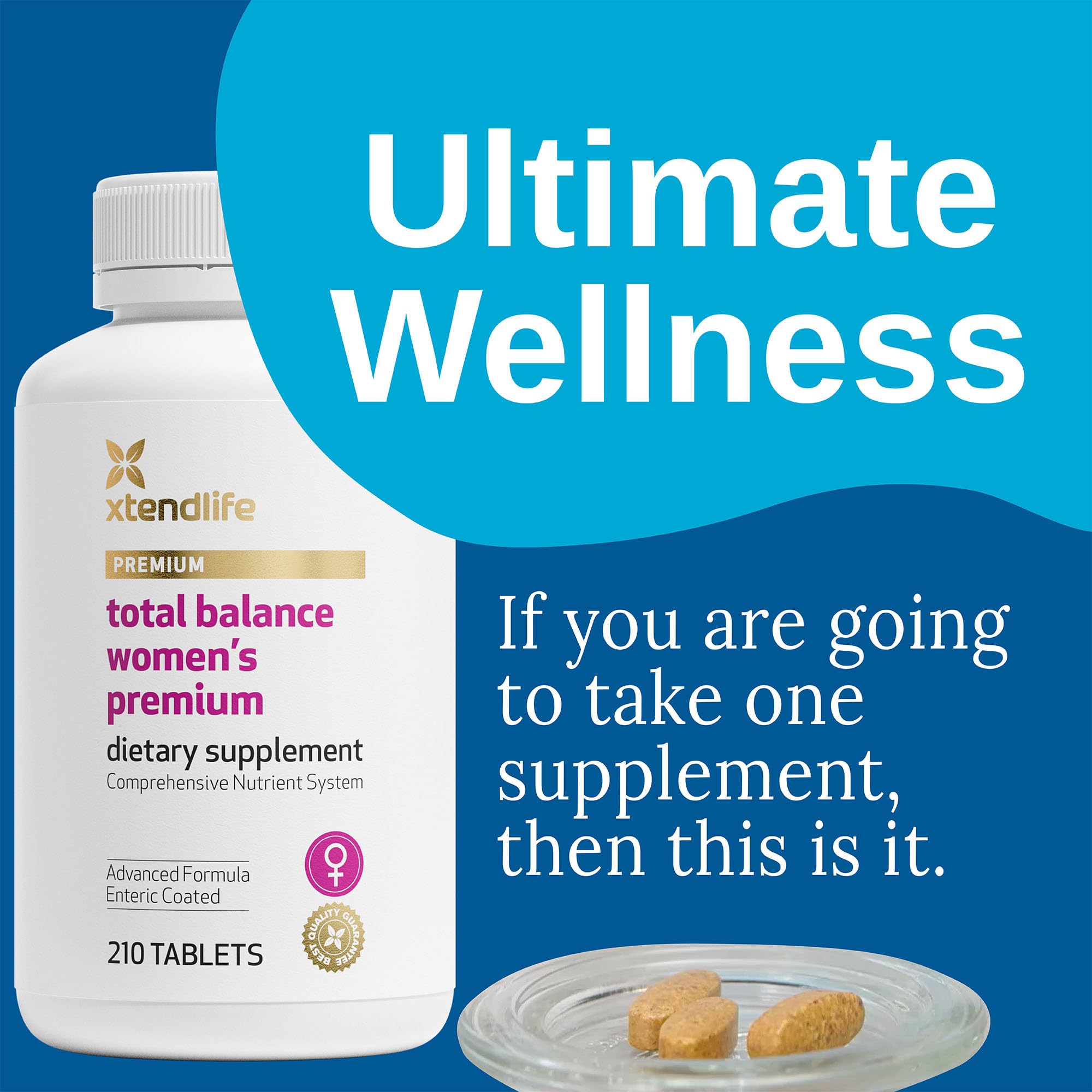 Xtendlife Total Balance capsules closeup for comprehensive daily nutrition
