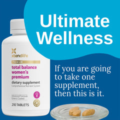 Xtendlife Total Balance capsules closeup for comprehensive daily nutrition