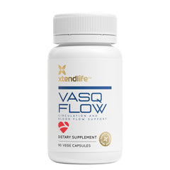 Xtendlife VasQFlow bottle front with nitric oxide support label