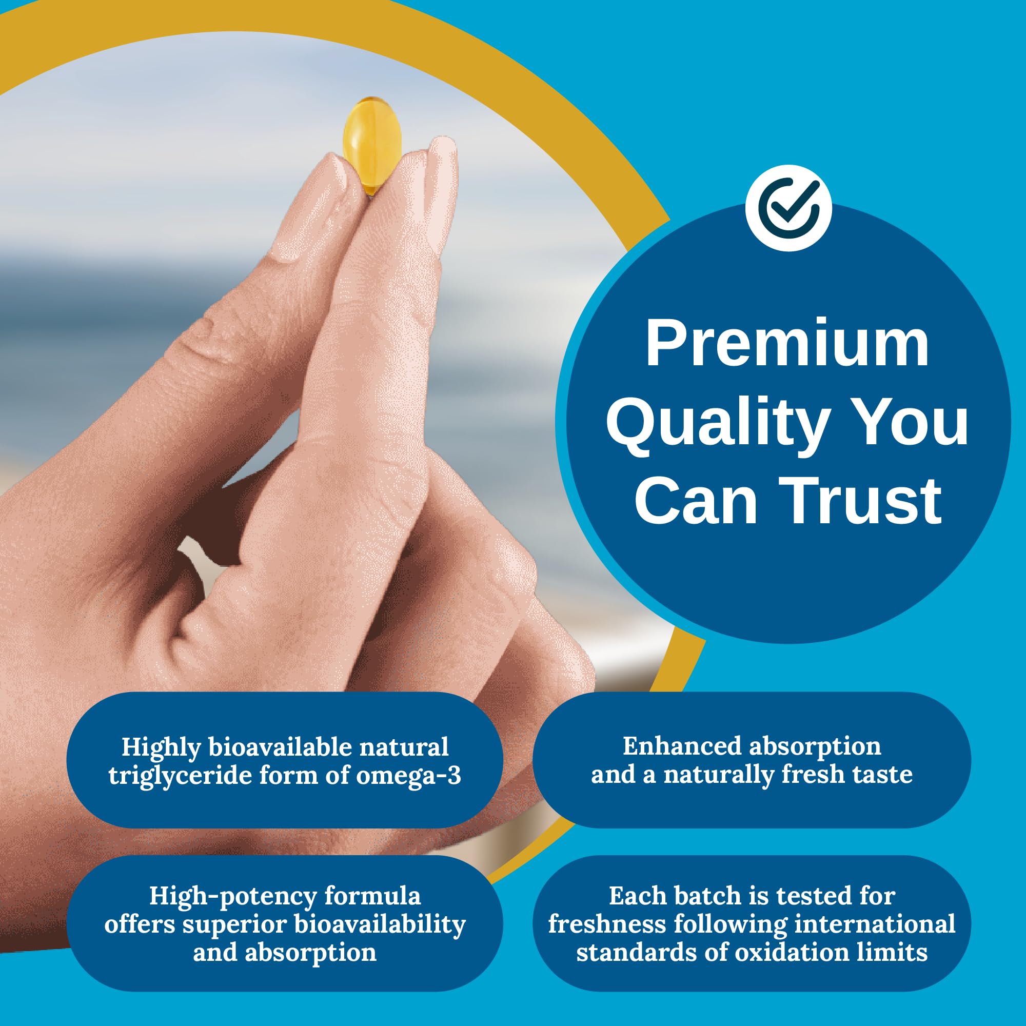 Xtendlife vegan Omega 3 bottle label provides true-to-label ingredients.
