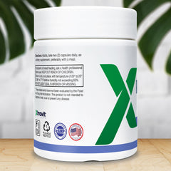 Close-up of Xtravit Resveratrol NAD+ capsules for easy daily use