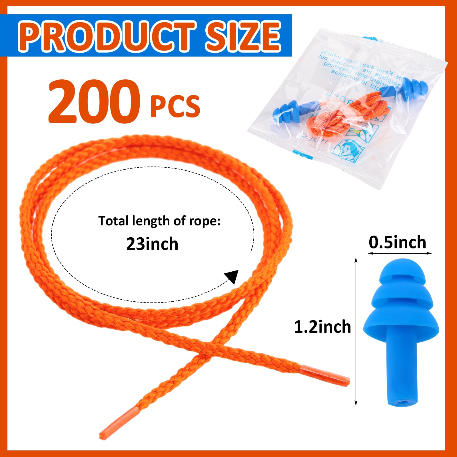 Xuhal corded earplugs with silicone tips, washable for longer reuse