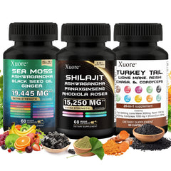 Xuore all-in-one shilajit sea moss bottle for daily vitality