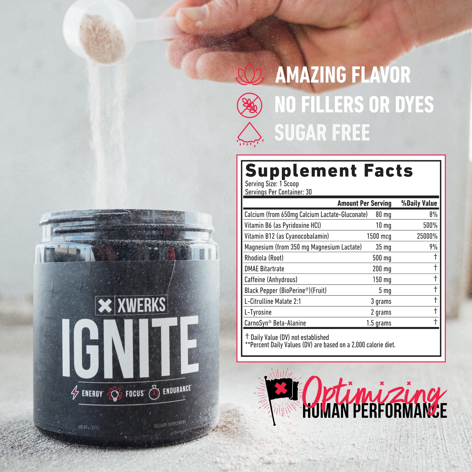 Xwerks Ignite Watermelon pre-workout powder boosts alertness before sessions