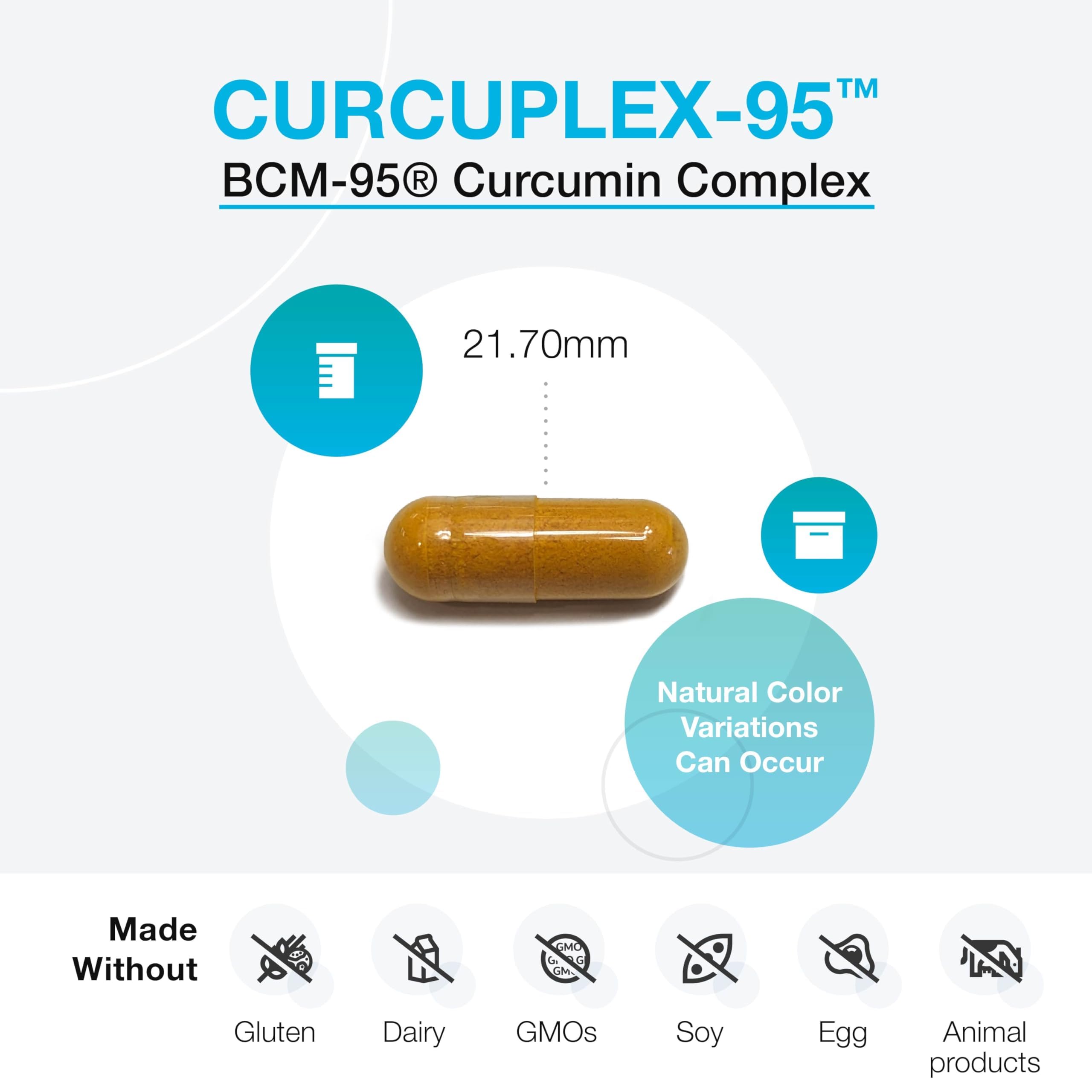 XYMOGEN CurcuPlex-95 label highlights vegan and gluten-free attributes.