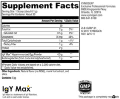 XYMOGEN IG 26 Plus DF scoop illustrating convenient, dairy-free daily intake.